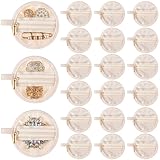 Uiifan 24 Pcs Travel Jewelry Bag 3.74 Inch Flannel Jewelry Pouch Portable Jewelry Organizer for Earrings Round Jewelry Case Zipper Pockets for Women Girls Gift Bracelets Necklaces, Beige and Clear