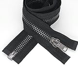 #10 28 Inch Separating Jacket Zippers Heavy Duty Metal Zipper Black Nickel for DIY Sewing Crafts Jac
