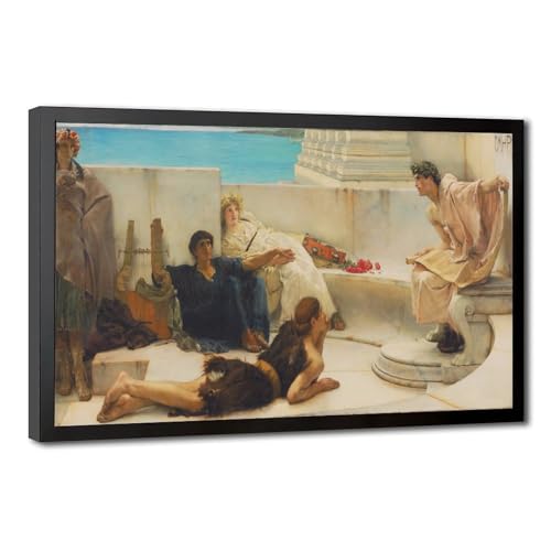 Impression sur toile Reading From Homer avec cadre d'art Lawrence Alma Tadema haute définition