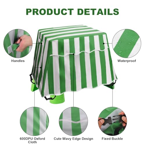 Water Table Cover, Kids Water Table Cover Fit Step 2 Rain Showers Splash Pond for Toddlers 1-3, Waterproof Dust Proof Anti-UV (Green) by OKYUK - Image 6