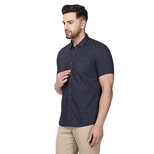Image of blackberrys Navy Blue Coloured Men Shirt (Size: 40)-ES-SP-PR-Shine-HS # Navy