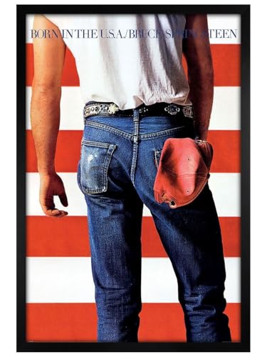 Grindstore Bruce Springsteen Born In The USA Maxi Poster - Black Wooden Framed - Framed Poster Print, Wall Decor/Art, Home Gift Idea, For Living Room, Bedroom, Home or Office Display