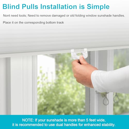 Cordless Honeycomb Shade Lift Handles Replacement Parts, Mini Blind Lift Handle Compatible with Graber Blinds, for Bali Blinds Made After 2015, 3/4\" Pleat Cellular Shade Handle for Blinds Repair Parts - Thumbnail 6