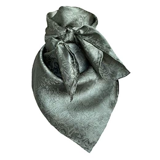 Wyoming Traders Jacquard Cowboy Wild Rag 100% Silk Scarf Bandana Multiple Colors L 34.5" and XL 42" (Sage, 34.5")