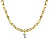  Regalos de la joyería de la Amistad 18K Gold Filled Vintage Women Regalo de Oro a Prueba de Agua for Las Mujeres Collar Joyas Anti Deslustre Collar de circón de Piedras Preciosas (Color : Gold)