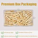 TOPBELIEF 60PCS Bamboo Golf Tees Castle Tees Golf Mixed Size Anti Slice Golf Tees Personalised Golf Tees 32MM 39MM 45MM 51MM 60MM 70MM Natural Wood Golf Tees - Image 6
