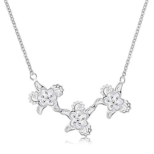 Pendant S pour femmes en argent plaqué fleur élégante