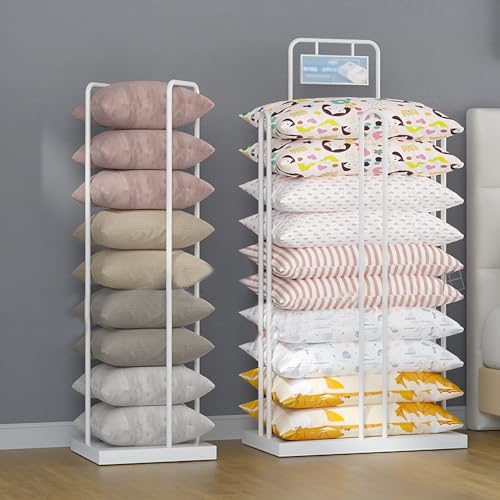 Estante de almacenamiento de cojines ajustable con estructura rectangular blanca 4