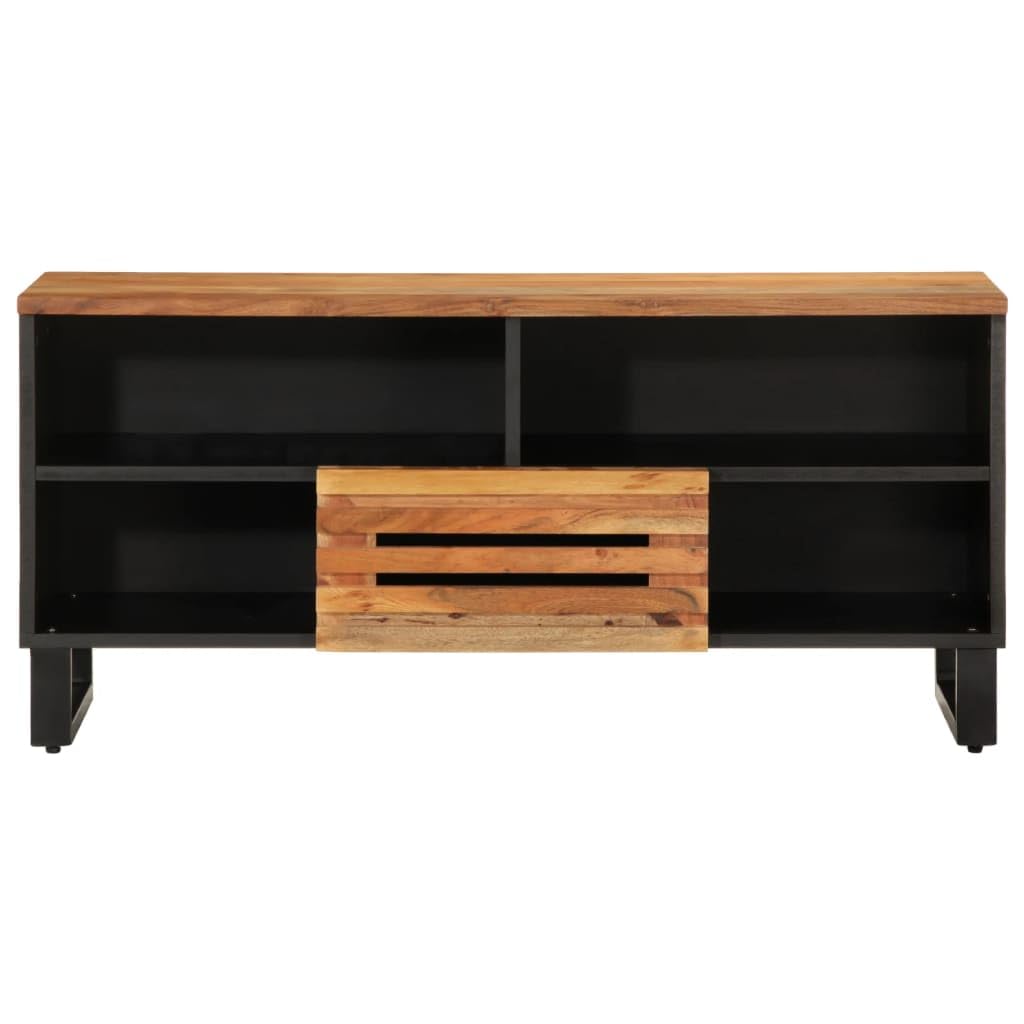 Szafka pod telewizor z litego drewna Acacia 100 x 34 x 46 cm Styl