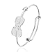SENFAI Music Lover Violin Stretch Bangle Bracelet Jewelry Gifts (Silver)
