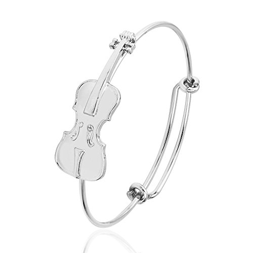 Image of Preppy Bracelets Music Lover Violin Stretch Bangle Bracelet Jewelry Gifts