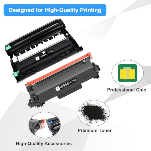 Image of TN830XL Toner Cartridges DR830 Drum Unit Compatible for Brother TN830 TN 830XL DR 830 DR-830 Drum Unit for HL-L2460DW DCP-L2640DW MFC-L2820DW HL-L2405W HL-L2480DW HL-L2400D Printer(2 Toner 1 Drum)