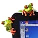 L.DONG 2 Pack Funny Frogs Decor, 3D Creative Craft Frog Figurine Toys for Computer, Adorable Office Desk Decoration Resin Ornament Cute Toys Birthday Gift for Friends