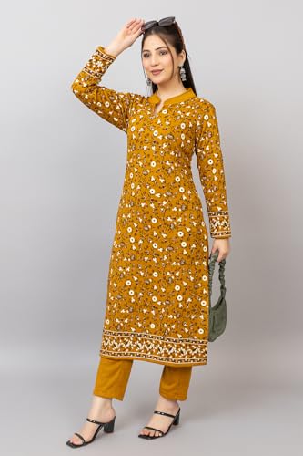 Image of HIFZAA Woollen Winter wear Kurti Palazo Set for Womens Warm Kurta Suit for Ladies Pure Wool M to 4XL