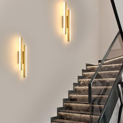 Toolight Gold LED Long Wall Light, 16W 1800LM Sconce Lights Led Long, 40CM Modern Wall Lamp Warm White 3000K, for Living Room Bedroom Dining Room Staircase Hallway - Image 4