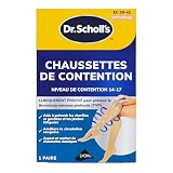 Dr. Scholl's Chaussettes de contention: Compression cliniquement prouvée pour l'avion. Prévient le gonflement des chevilles et TVP – Naturel – Pointure 39–42 1 paire