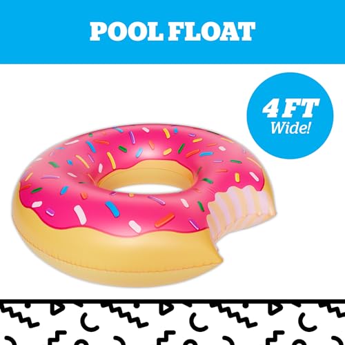 BigMouth Inc. Giant Frosted Donut Pool Float, 4' Wide, Inflatable Floatie Tube, Blow Up Swim Ring, Outdoor Summer Pool Party Water Toy by BigMouth Inc - Used condition - Image 3