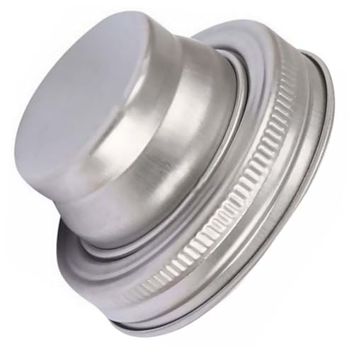 MUELODSIC Stainless Steel Cocktail Shaker Jar Lid with Strainer for Mouth Jars Rust-Resistant Seasoning Cap for Pepper Flour Salt and Spice Mixing Easy-Clean Bartending Accessory for Home