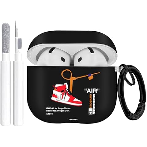 Gedicht for Apple Airpods 4th Generation Case Cover(2024), Protective TPU Soft Cases Cover Rugged for Airpods 4th Generation Case with Cleaner Kit & Keychain for Women Men，Red Shoes Cover