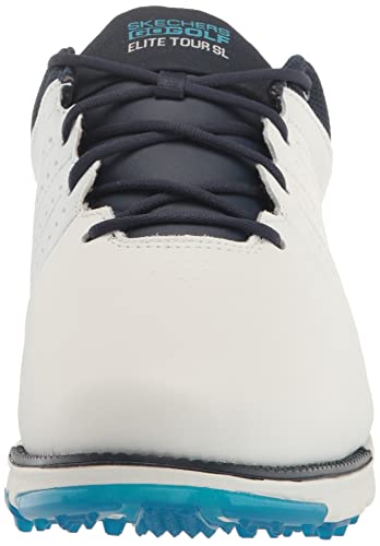 Skechers Men's Go Elite Tour Sl Waterproof Golf Shoe Sneaker, White/Navy, 10 Wide #TOP1
