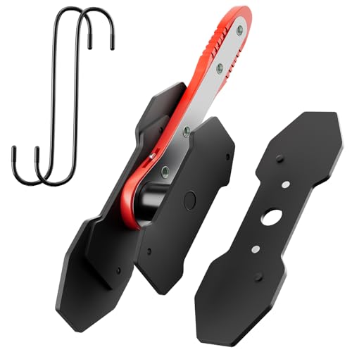 MAYESAR Brake Caliper Compression Tool, Caliper Piston Compressor Tool With Additional 2 pcs Large Steel Plate and 2 Hooks, 360°Adjustable Brake Caliper Tool for Single Twin Quad Piston Calipers (Red) by MAYESAR - Used condition - US$19.94
