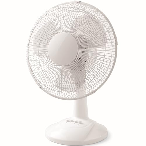 12 Inch Oscillating Table Fan 3 Speed Adjustable Tilt Quiet Cooling Fan for Home Bedroom Office Desk
