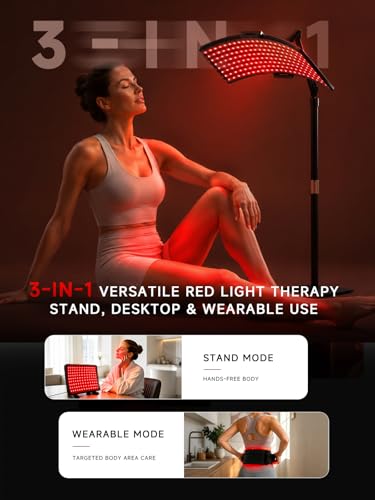 Image of 3-in-1 Flexible Red Light Therapy Panel, 384 LEDs, 660nm Red & 850nm NIR | From Face to Feet-Stand It, Set It Down or Wrap It On for Red Light Care That Fits Your Routine