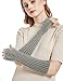 Novawo Women's Scale Design Winter Warm Knitted Long Arm Warmers Gloves Mittens (Light Gray)