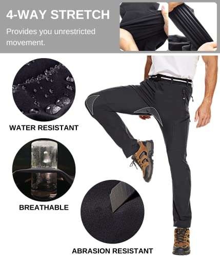 Calças de caminhada NATUVENIX masculinas, leves, calças de viagem masculinas, calças elásticas de tr