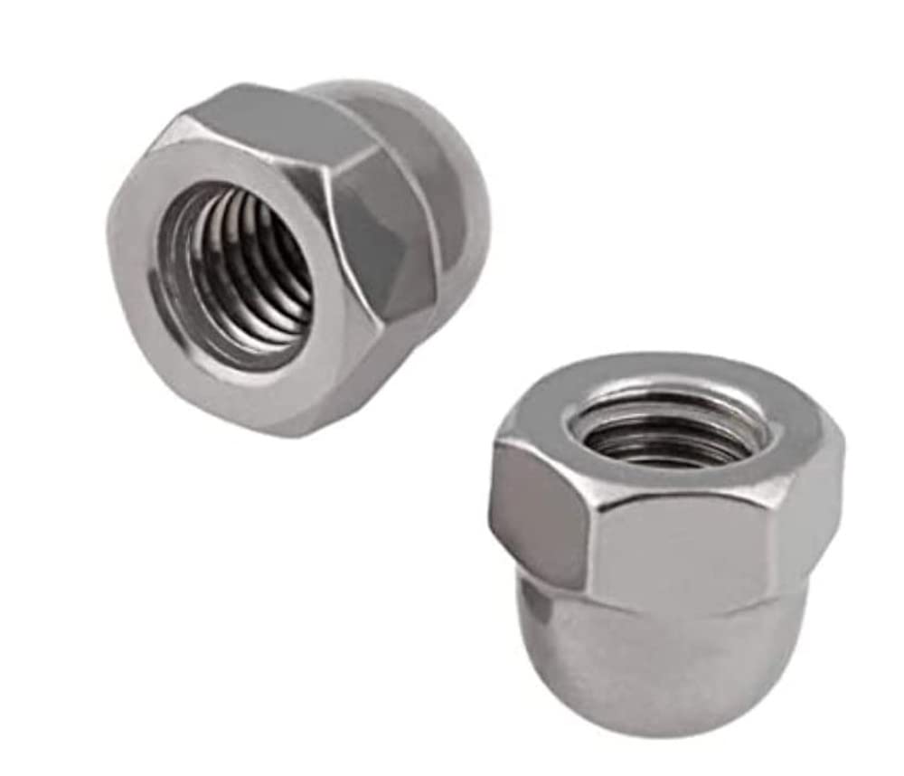 Merriway Silver Bh07652 Domed Cap Nut Bright Zinc Plated Steel M6, (20Pcs)