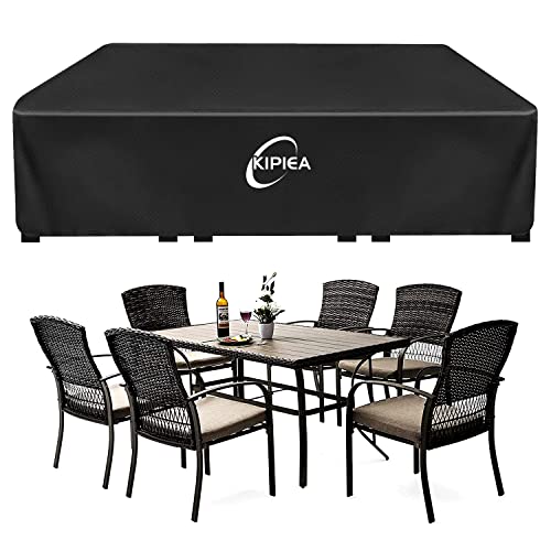 Kipiea Outdoor Furniture Covers 420D Waterproof, 96"L x 63"W x 40"H