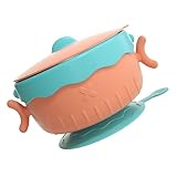 LRXIYODE 1Pc Ergänzendes Geschirr Kleinkind Saugnapf Babyschale Mit Deckel Isolierte Babyschalen Saugnapf Babyschale Säuglingsfütterungsgeschirr Babygeschirr Rosa 316 Edelstahl