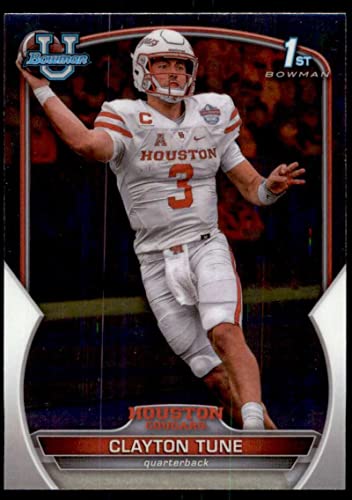 2022 Bowman Chrome University Football #98 Clayton Tune Houston Cougars Officially Licensed Collegiate Trading Card by Topps (Stock Photo Shown, Card in Near Mint to Mint Condition)