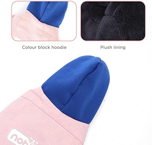 Nobleza Dog Hoodies, 3-Layers Warm Small Dog Jumper, XS Dog Coat Soft Plush Lining, Dog Sweaters Cotton Material, Pet Winter Warm Coat Puppy Coats for Small Dogs Convenient Snap Fastenings