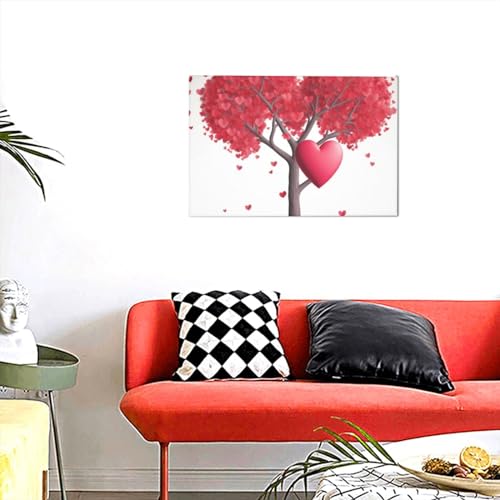 Toile murale romantique aux motifs de coeurs pour chambre cocooning