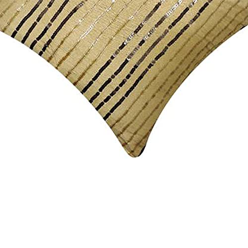 Image of SAJAVAT HOME Dupion Silk Self Design Cushion Cover (Pack of 1) Exclusive Edition 18x18 INCHES / 45x45 cm Brown (Grey, Dupion Silk) (Beige, Dupion Silk)