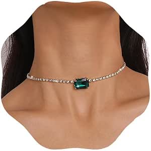 Shiny Rhinestone Butterfly Pendant Necklace – Double Chain Choker For Women, Adjustable