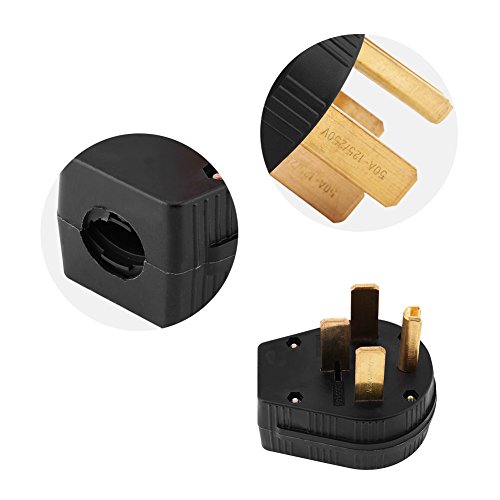 NEMA 14-50P Plug 50 Amp 125/250 Volt 3 Pole 4 Wire Heavy Duty Industrial Grade Replacement Plug for Generator, EV Charger, Dryer and Ranges by POCREATION - Image 3