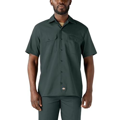 Dickies Short Sleeve Work Shirt, Hunter Green, 3X