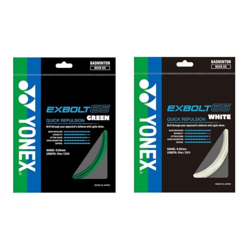 YONEX EXBOLT65 Badminton String Set of Two Choice of Colors (Green/White)
