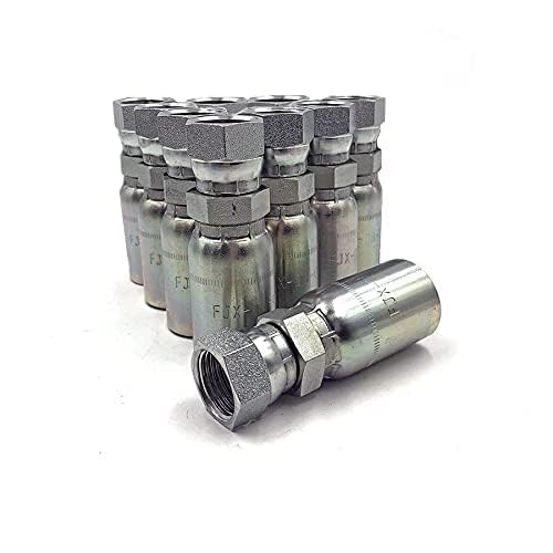 Image of (10-Pack) FJX-12-12 | 3 /4 inch Hose x 3 /4 inch JIC 37 Female Hydraulic Hose End Swivel Crimp Fitting