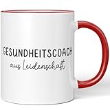 JUNIWORDS Tasse, Gesundheitscoach aus Leidenschaft, Rot (6642420)