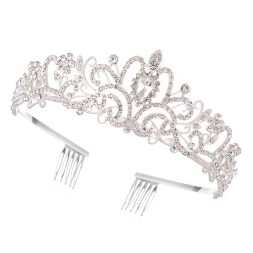 Diademas de fiesta de cumpleaños y bodas, coronas de cristal para un look de princesa real