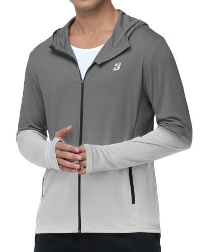 Image of Roadbox Men's UPF 50+ Zip Up Sun Hoodie, UV Protection Lightweight Jacket