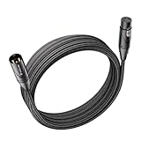 VCELINK Cavo XLR da 3 m maschio a femmina, cavo microfono placcato oro al 99,99% OFC a 3 poli, compatibile con alimentazione phantom/scheda audio/mixer/amplificatore/dispositivi di streaming live
