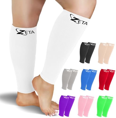 Zeta Wear Plus Size Calf Compression Sleeves for Women and Men, Wide Calf Footless 15-19 mmHg, 2XL-6XL