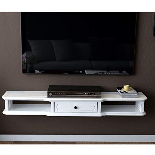 Medienkonsole for DVD-Blu-ray-Player, TV-Ständer, Satelliten-TV-Box, Kabelbox, TV-Einheit, schwebender Rahmen Wandhalterung Regal (Color :