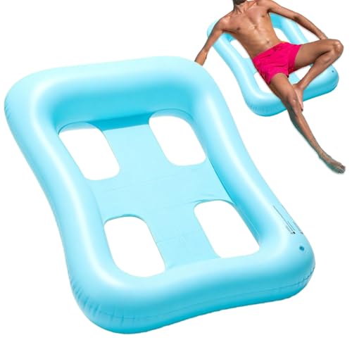 Duroecsain Islas de natación inflables para adultos – Tumbona de agua inflable, isla de natación y balsa, tumbona de piscina engrosada, para río, patio trasero, jardín, fiestas, reuniones, camping