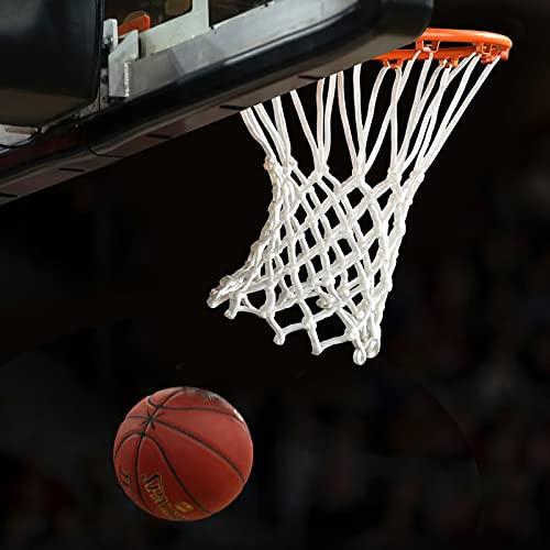 ALALAL 4 Pcs White Premium Quality Professional Basketball Net Replacement Bold Polyester Woven Rope Basketball Hoop Nets Fits Standard Indoor or Outdoor Rims 12 Loops，21inch - Thumbnail 4