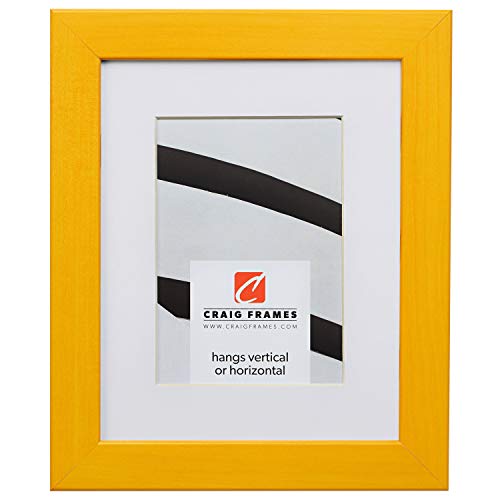 Craig Frames Colori, 22 x 28 Inch Yellow Picture Frame Matted to Display an 18 x 24 Inch Photo